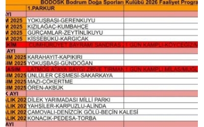 BODOSK 2026 YILI FAALİYET TABLOSU